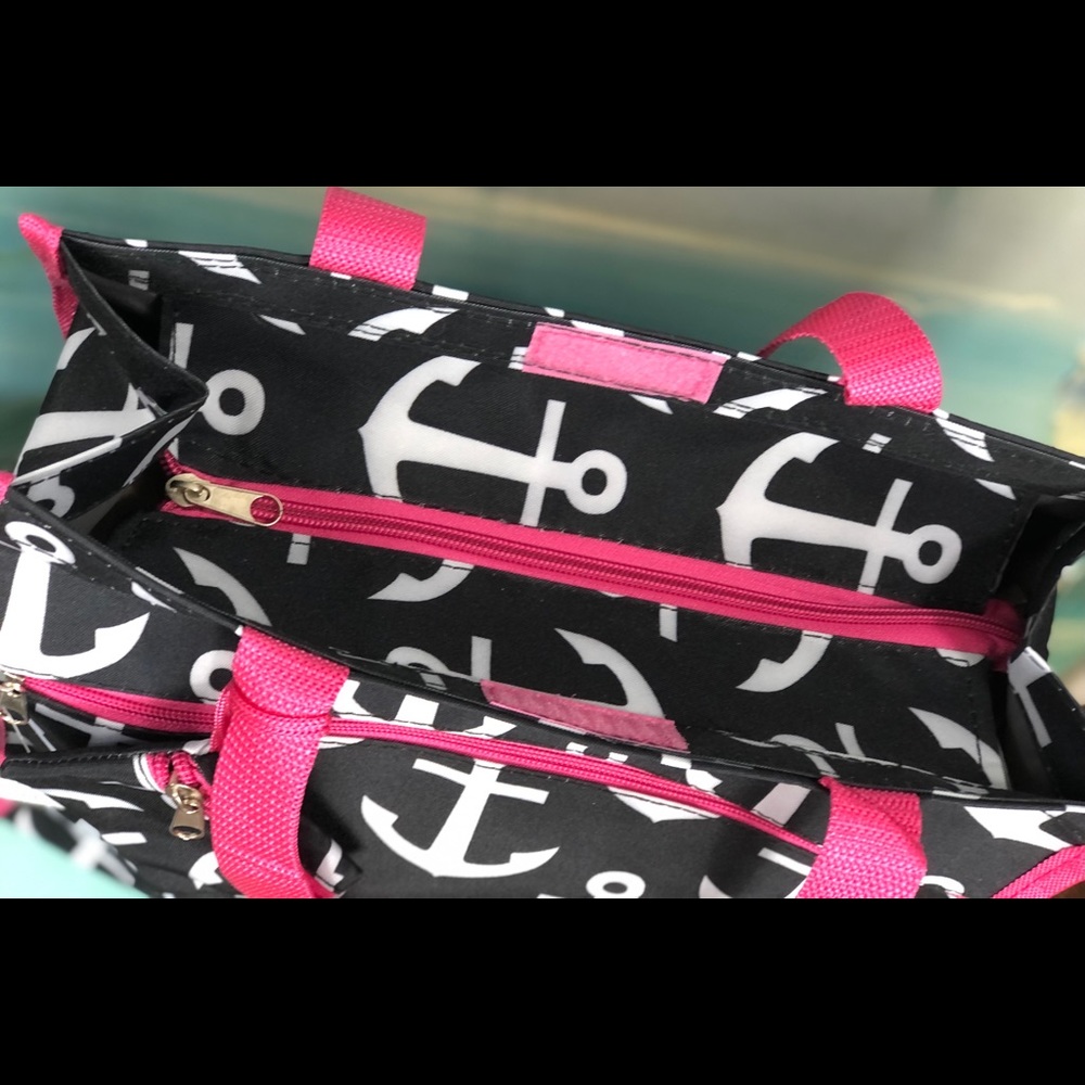 NWT Anchor Tote Black & Pink 13x12x5 - Picture 4 of 5
